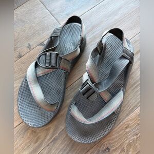 Chaco Black and Red Striped Sandals